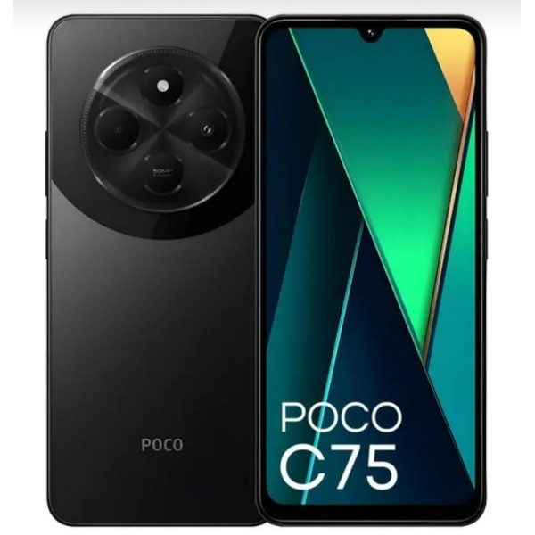 Smartphone Poco C75 NFC 8GB/256GB Câmera tripla 50MP/8MP tela 120Hz HD 6.8'' - Preto