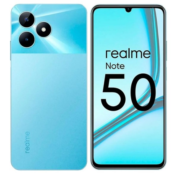 Smartphone Realme Note 50 4GB/128GB, câmera 13MP, bateria 5000mAh, Azul
