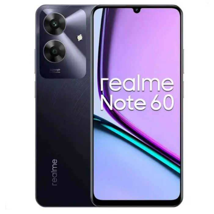Smartphone Realme Note 60 4GB/128GB Câmera dupla 32MP tela 90Hz 6,74 - Preto